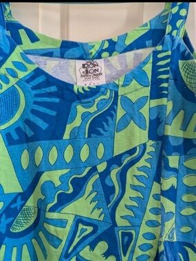 Ron Jon Blue & Green Geometric Tank Top for women